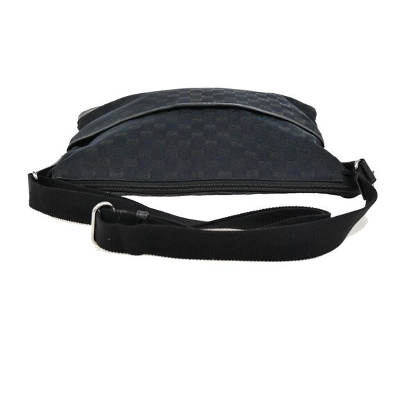 GUCCI Logo GG Pattern Cross Body Shoulder Bag Canvas Leather Black Italy 89EE815 - Picture 5 of 16
